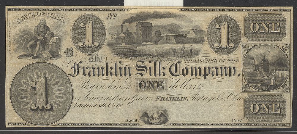 Franklin, Ohio The Franklin Silk Company, $1 Remainder, vChAU